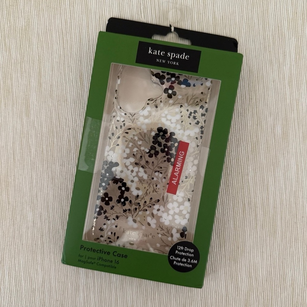 Kate Spade Black and White Floral iPhone 16 Case